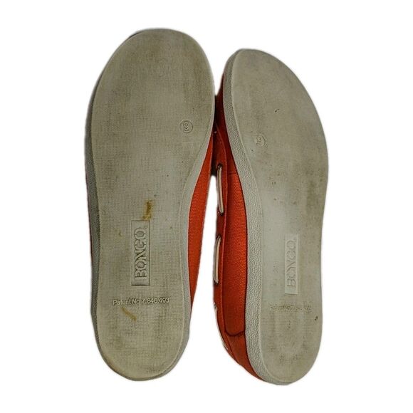 Bongo Women Canvas Boat Shoes 9 Casual Slip On Comfort Flat Orange Y2K Vintage - Picture 8 of 11
